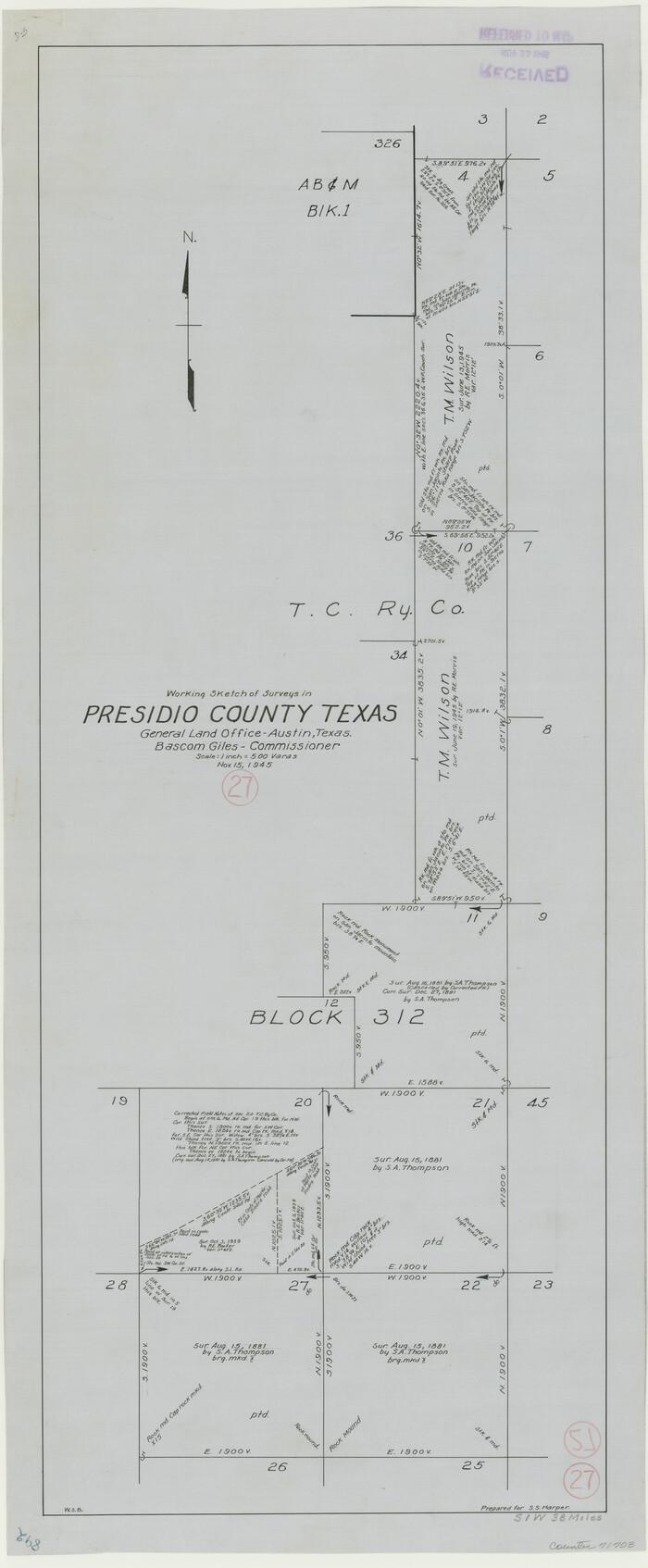 71703, Presidio County Working Sketch 27, General Map Collection