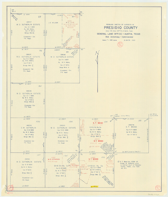 71769, Presidio County Working Sketch 92, General Map Collection