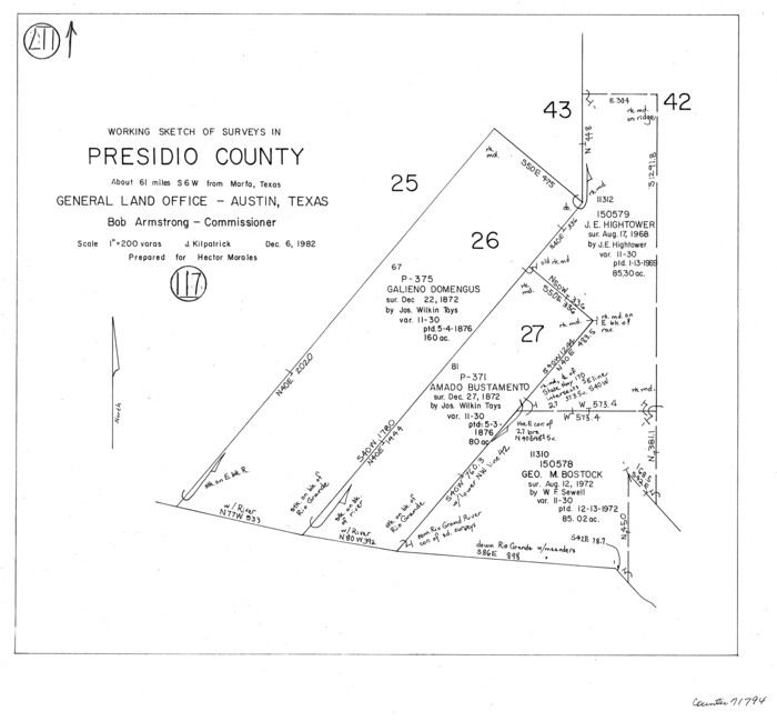 71794, Presidio County Working Sketch 117, General Map Collection