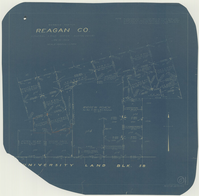 71845, Reagan County Working Sketch 5, General Map Collection