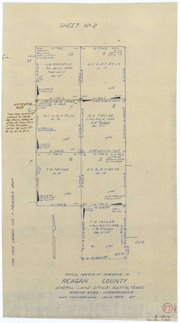 71859, Reagan County Working Sketch 17, General Map Collection