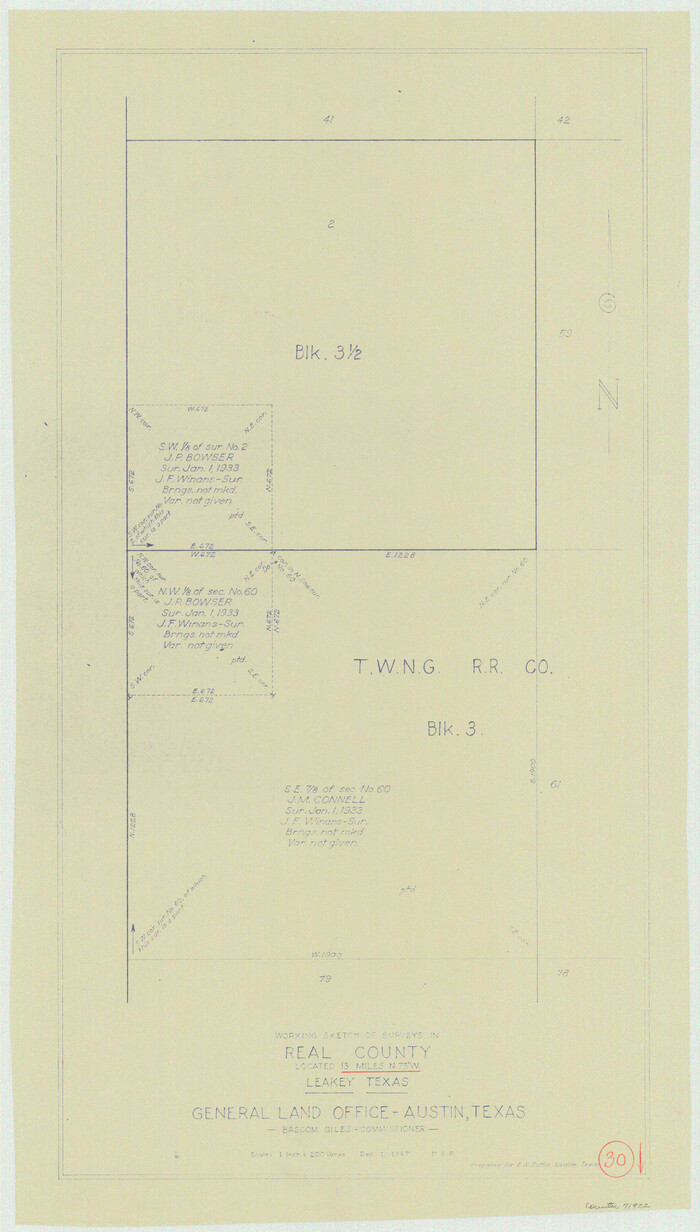 71922, Real County Working Sketch 30, General Map Collection