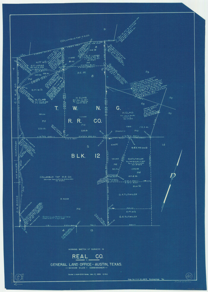 71932, Real County Working Sketch 40, General Map Collection