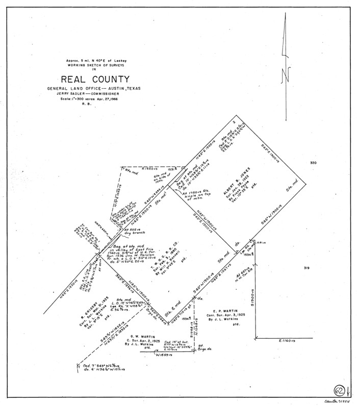 71954, Real County Working Sketch 62, General Map Collection