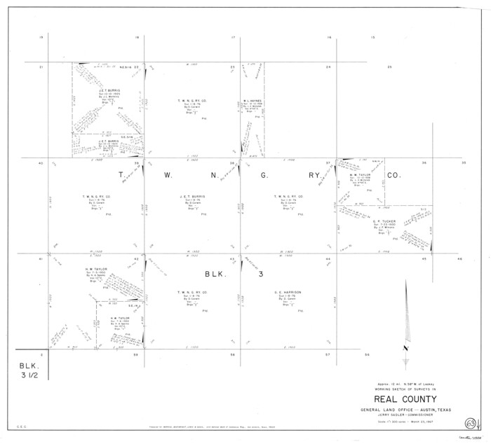 71955, Real County Working Sketch 63, General Map Collection