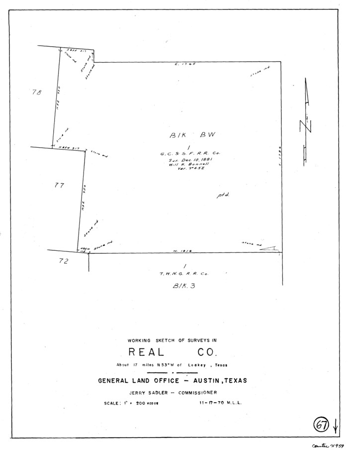 71959, Real County Working Sketch 67, General Map Collection