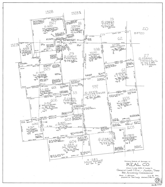 71965, Real County Working Sketch 73, General Map Collection