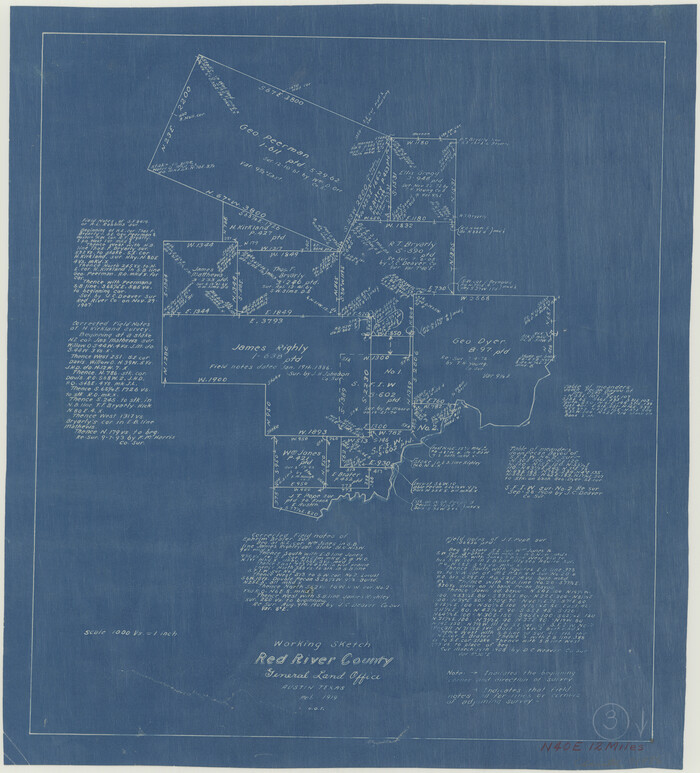 71986, Red River County Working Sketch 3, General Map Collection