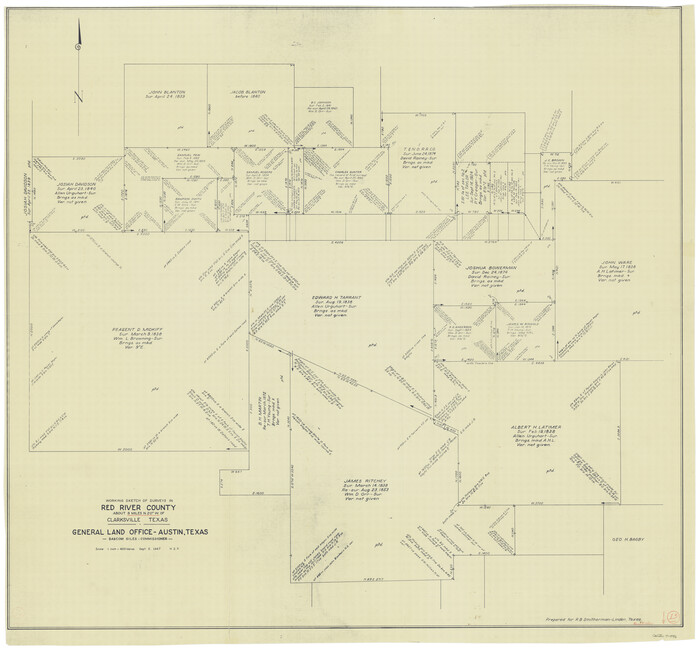 71996, Red River County Working Sketch 13, General Map Collection

