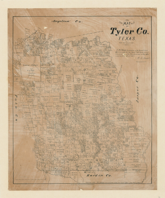 720, Map of Tyler County, Texas, Maddox Collection