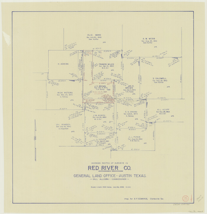 72008, Red River County Working Sketch 25, General Map Collection