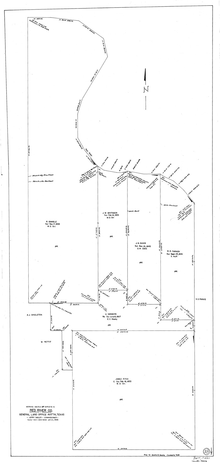 72016, Red River County Working Sketch 33, General Map Collection