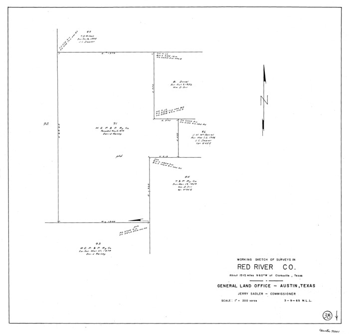 72021, Red River County Working Sketch 38, General Map Collection