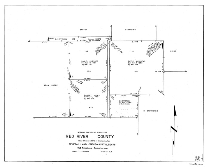 72051, Red River County Working Sketch 68, General Map Collection