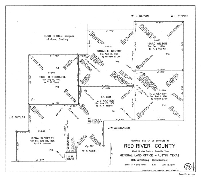 72056, Red River County Working Sketch 73, General Map Collection