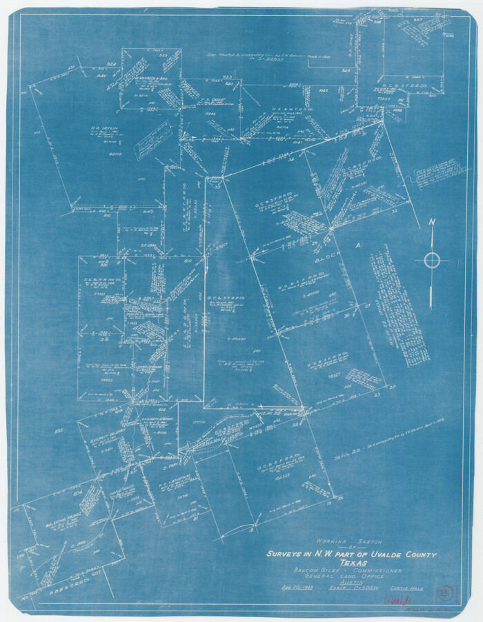 72083, Uvalde County Working Sketch 13, General Map Collection