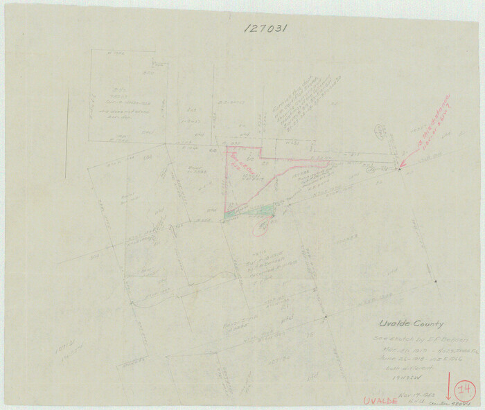 72084, Uvalde County Working Sketch 14, General Map Collection