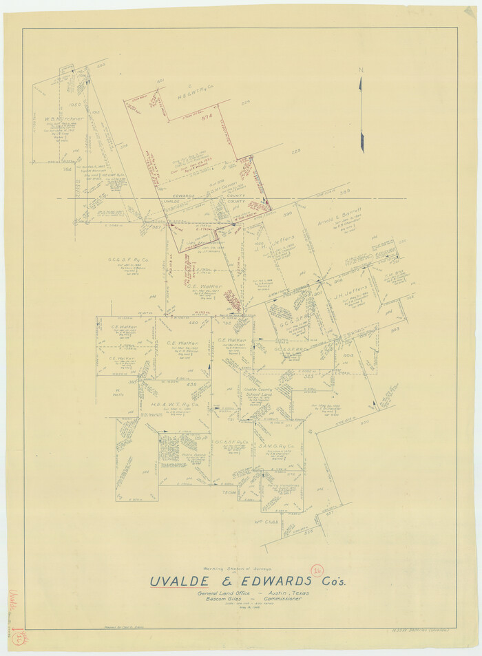 72086, Uvalde County Working Sketch 16, General Map Collection
