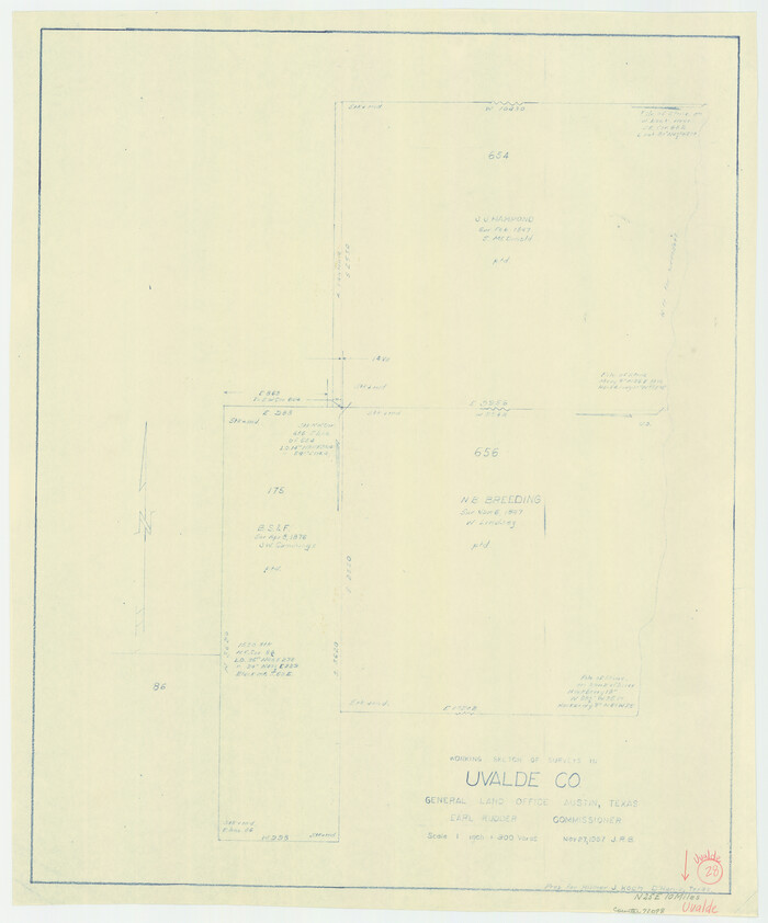 72098, Uvalde County Working Sketch 28, General Map Collection