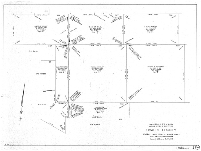72106, Uvalde County Working Sketch 36, General Map Collection