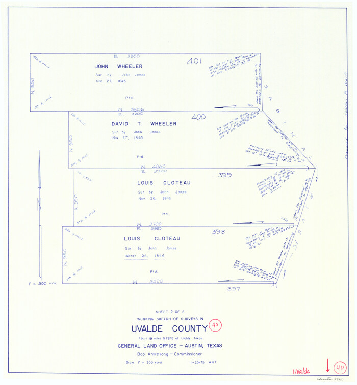 72110, Uvalde County Working Sketch 40, General Map Collection