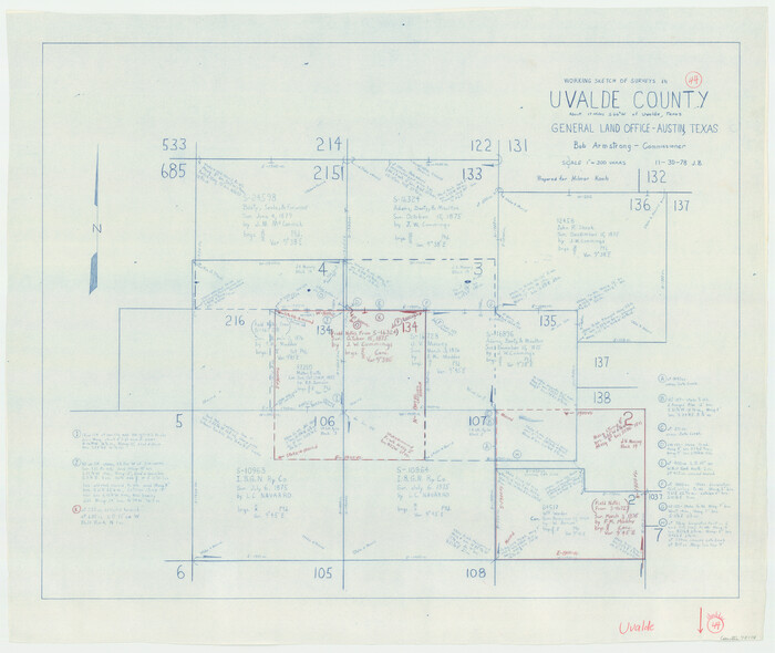 72114, Uvalde County Working Sketch 44, General Map Collection