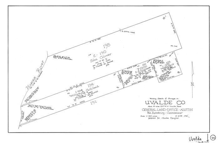 72115, Uvalde County Working Sketch 45, General Map Collection