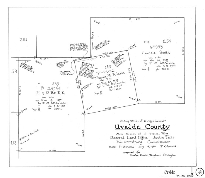 72118, Uvalde County Working Sketch 48, General Map Collection