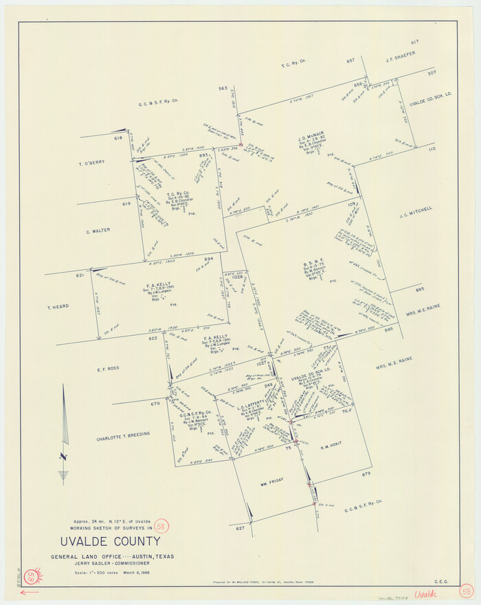 72128, Uvalde County Working Sketch 58, General Map Collection