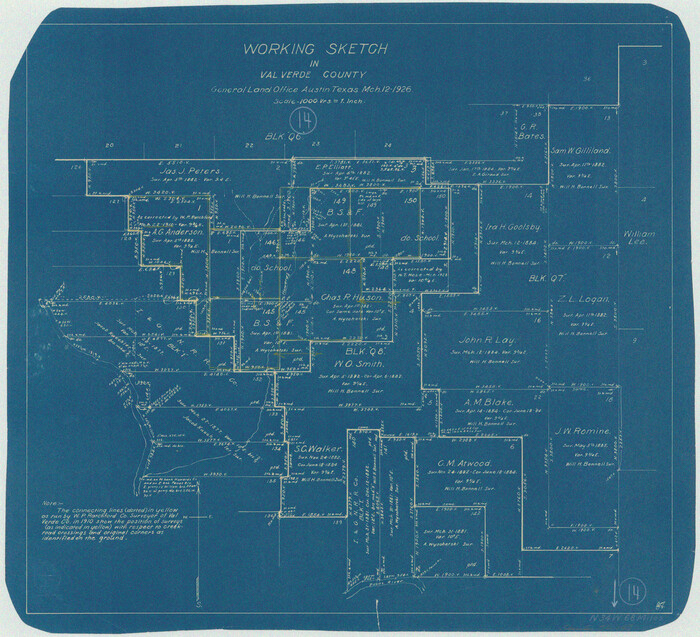 72149, Val Verde County Working Sketch 14, General Map Collection