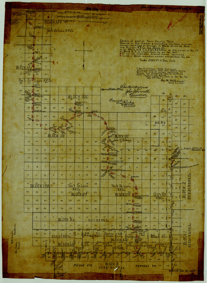 7216, Pecos County Rolled Sketch 36, General Map Collection