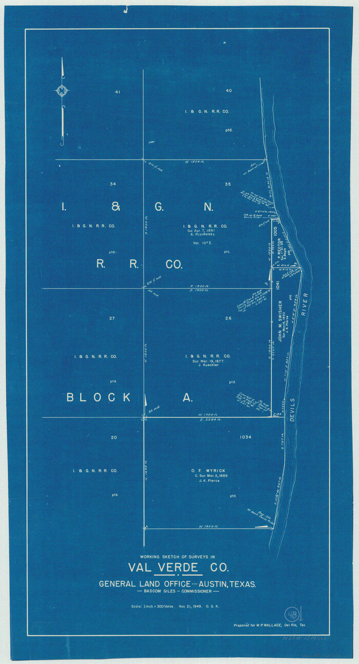 72183, Val Verde County Working Sketch 48, General Map Collection