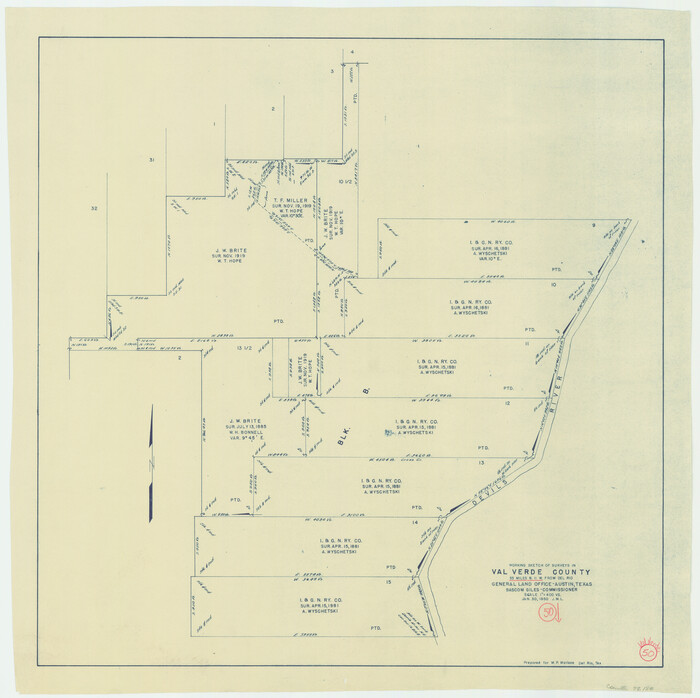 72185, Val Verde County Working Sketch 50, General Map Collection