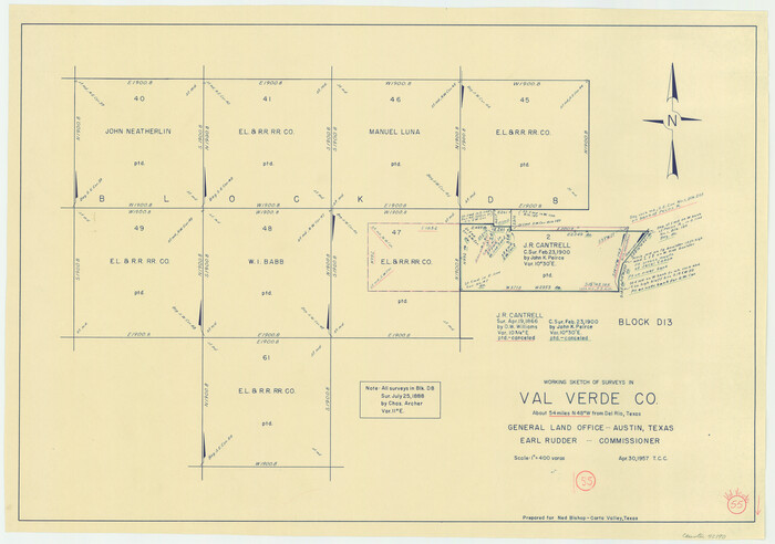 72190, Val Verde County Working Sketch 55, General Map Collection