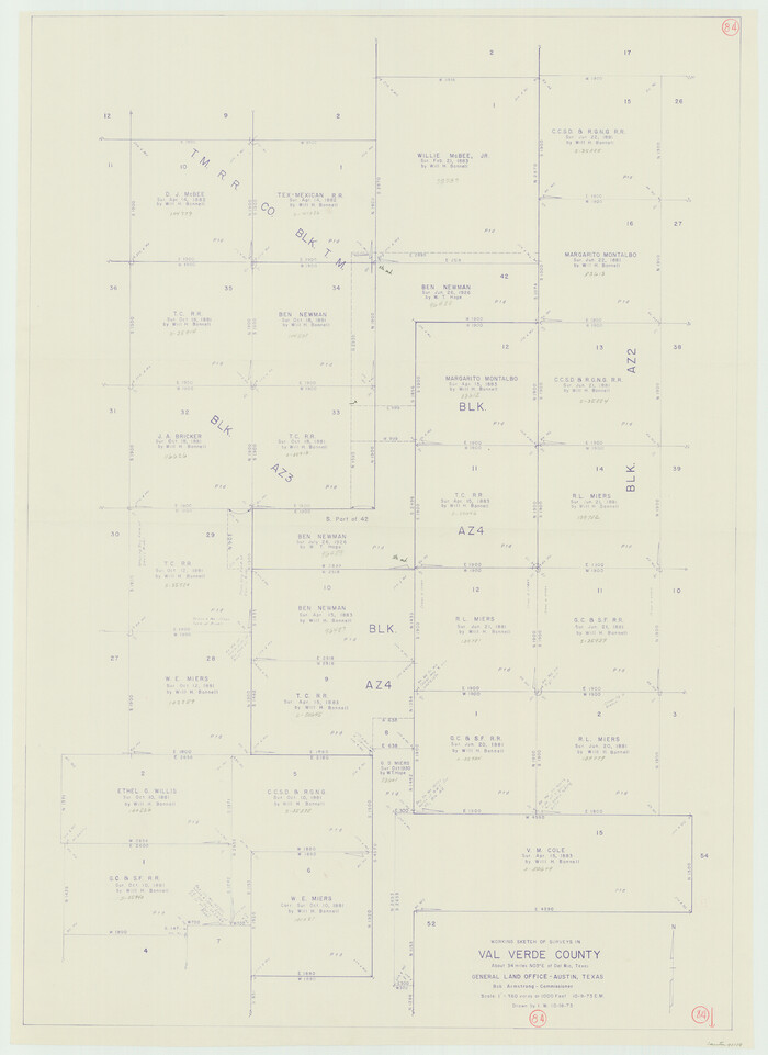 72219, Val Verde County Working Sketch 84, General Map Collection