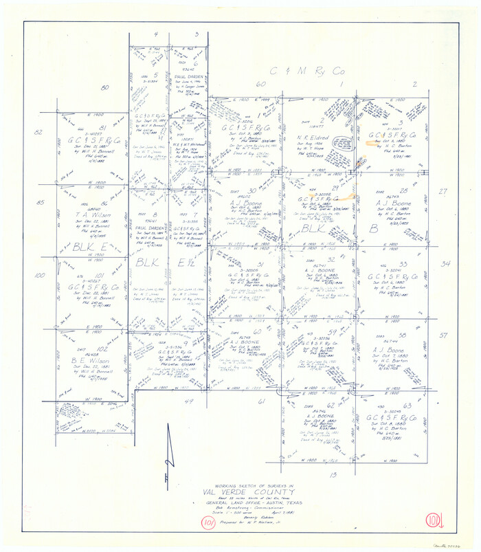 72236, Val Verde County Working Sketch 101, General Map Collection