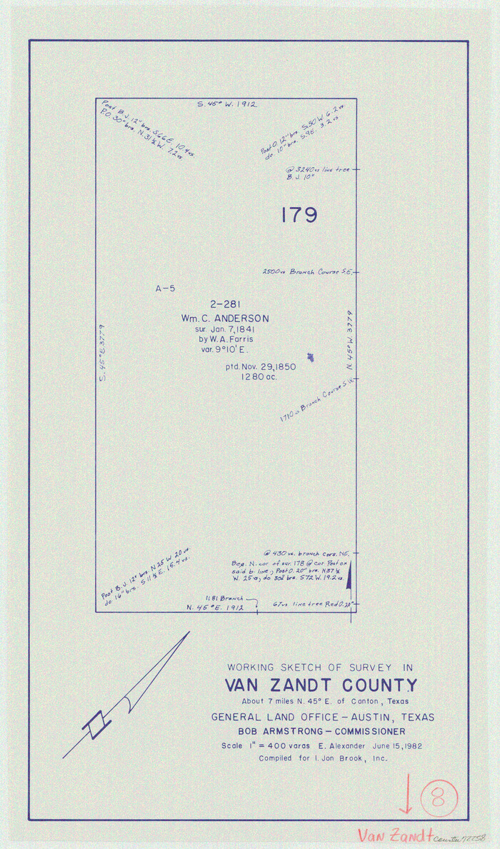 72258, Van Zandt County Working Sketch 8, General Map Collection