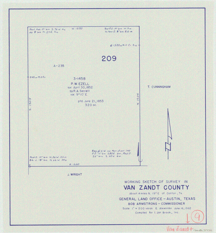 72259, Van Zandt County Working Sketch 9, General Map Collection