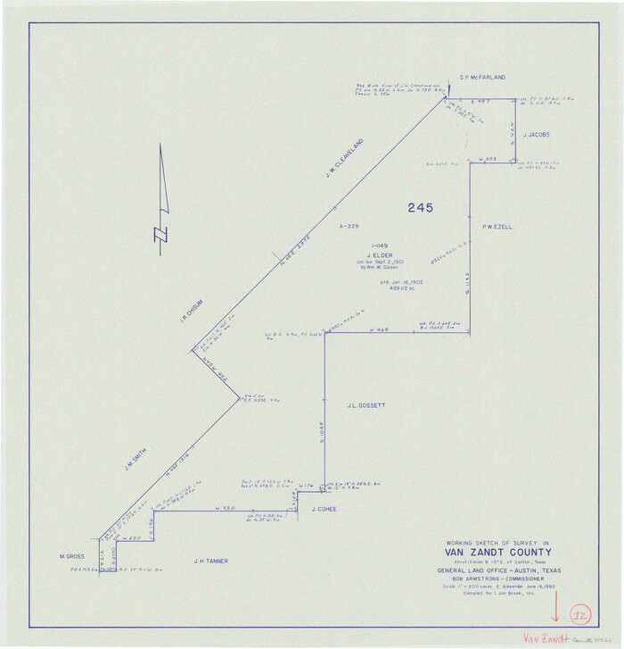 72262, Van Zandt County Working Sketch 12, General Map Collection