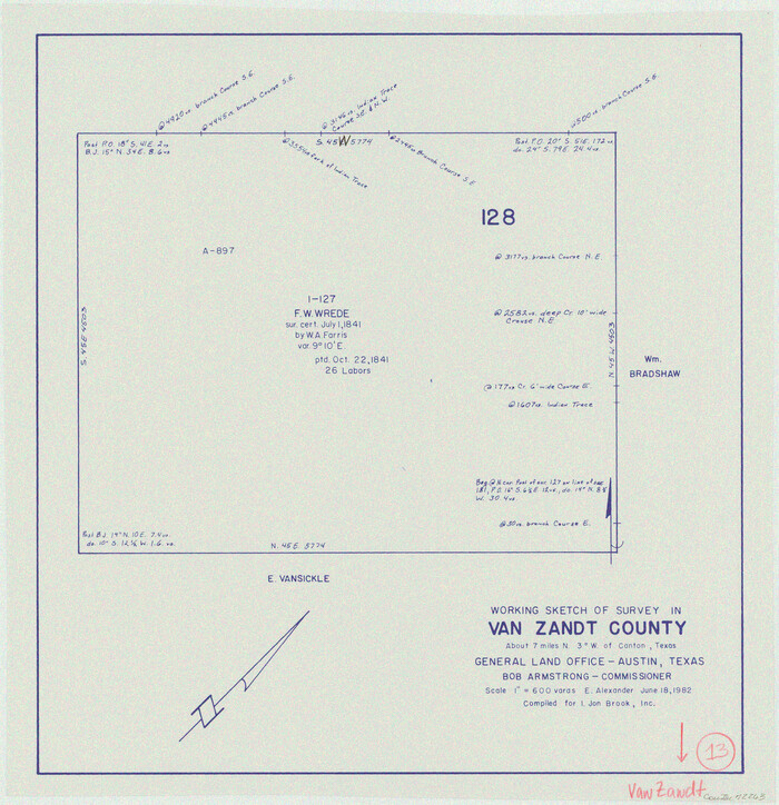 72263, Van Zandt County Working Sketch 13, General Map Collection