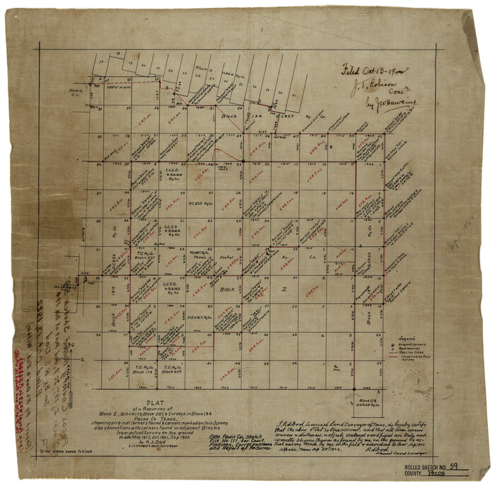 7231, Pecos County Rolled Sketch 59, General Map Collection