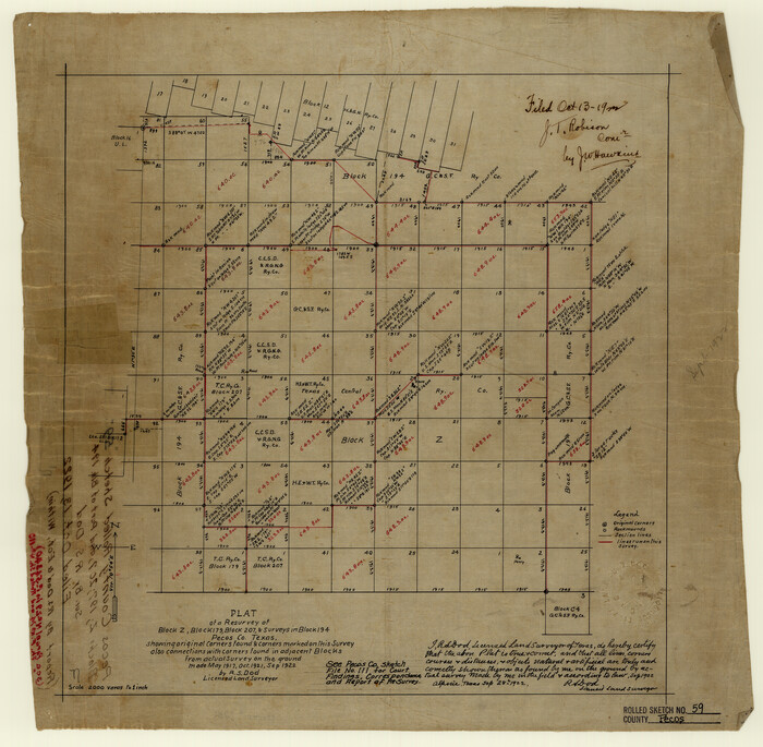 7231, Pecos County Rolled Sketch 59, General Map Collection