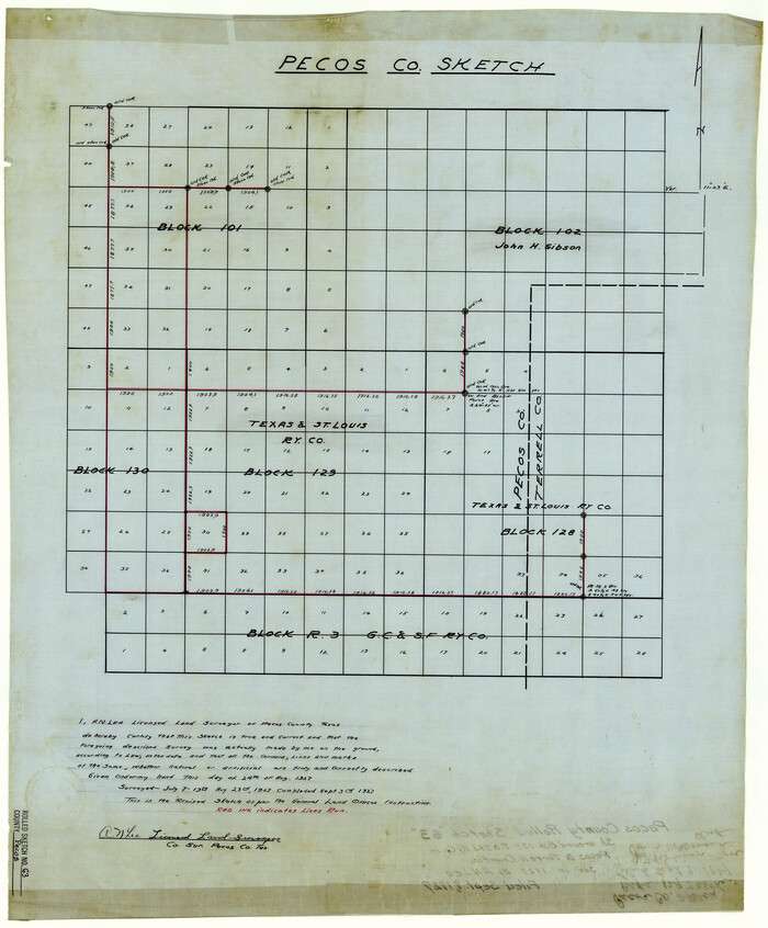 7234, Pecos County Rolled Sketch 63, General Map Collection
