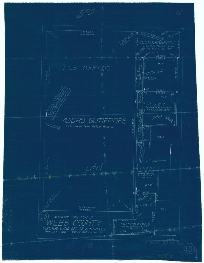 72378, Webb County Working Sketch 13, General Map Collection