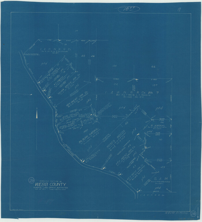 72385, Webb County Working Sketch 20, General Map Collection