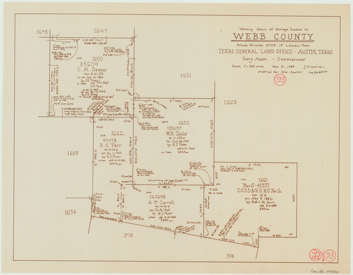 72460, Webb County Working Sketch 93, General Map Collection