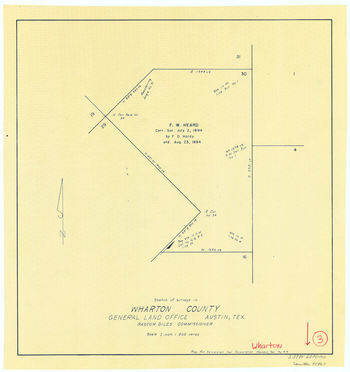 72467, Wharton County Working Sketch 3, General Map Collection
