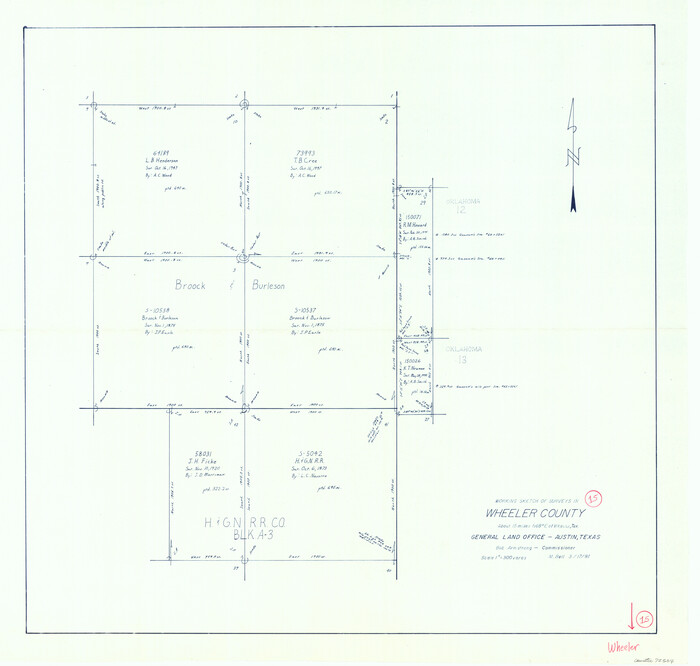 72504, Wheeler County Working Sketch 15, General Map Collection