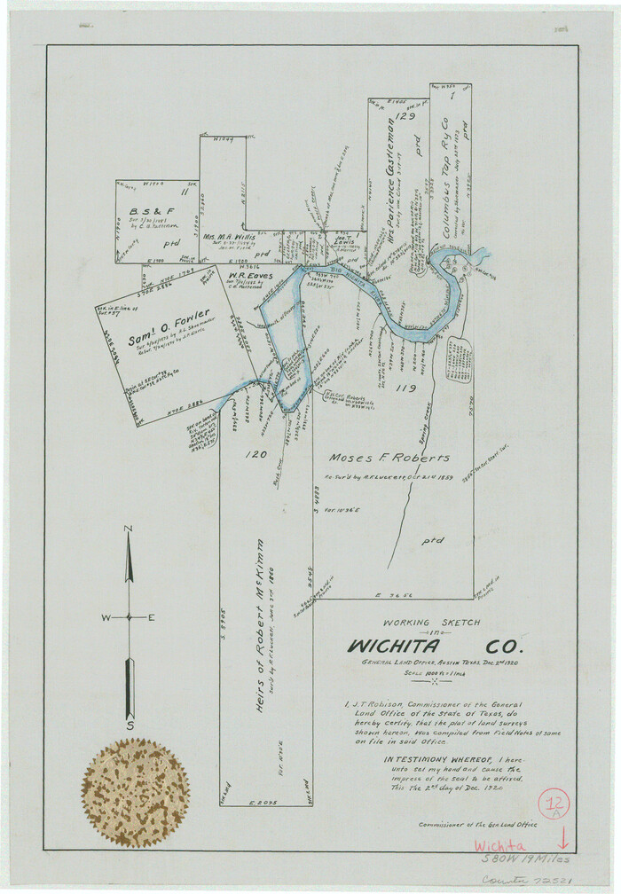 72521, Wichita County Working Sketch 12a, General Map Collection