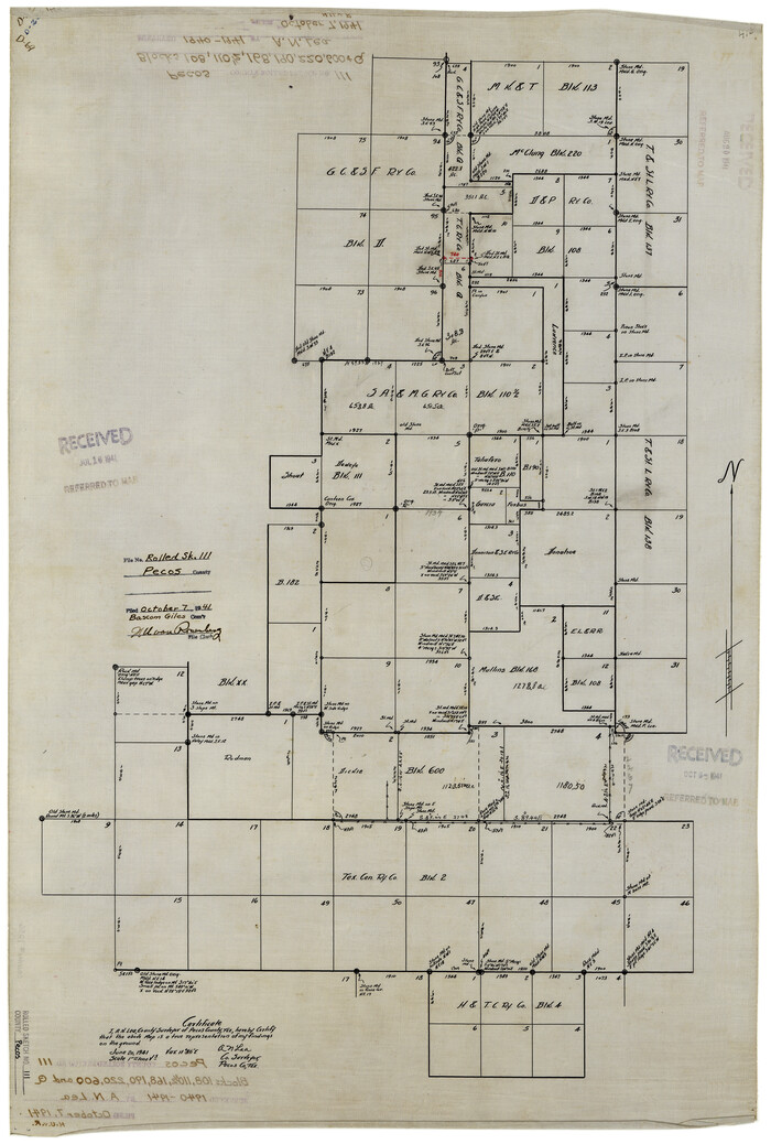 7256, Pecos County Rolled Sketch 111, General Map Collection